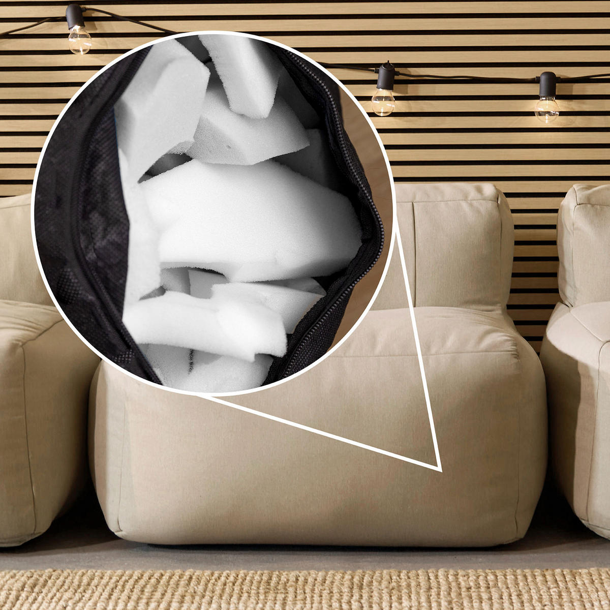 SITZSACK-SOFA Sessel - Beige, Textil (95/68/100cm) - icon