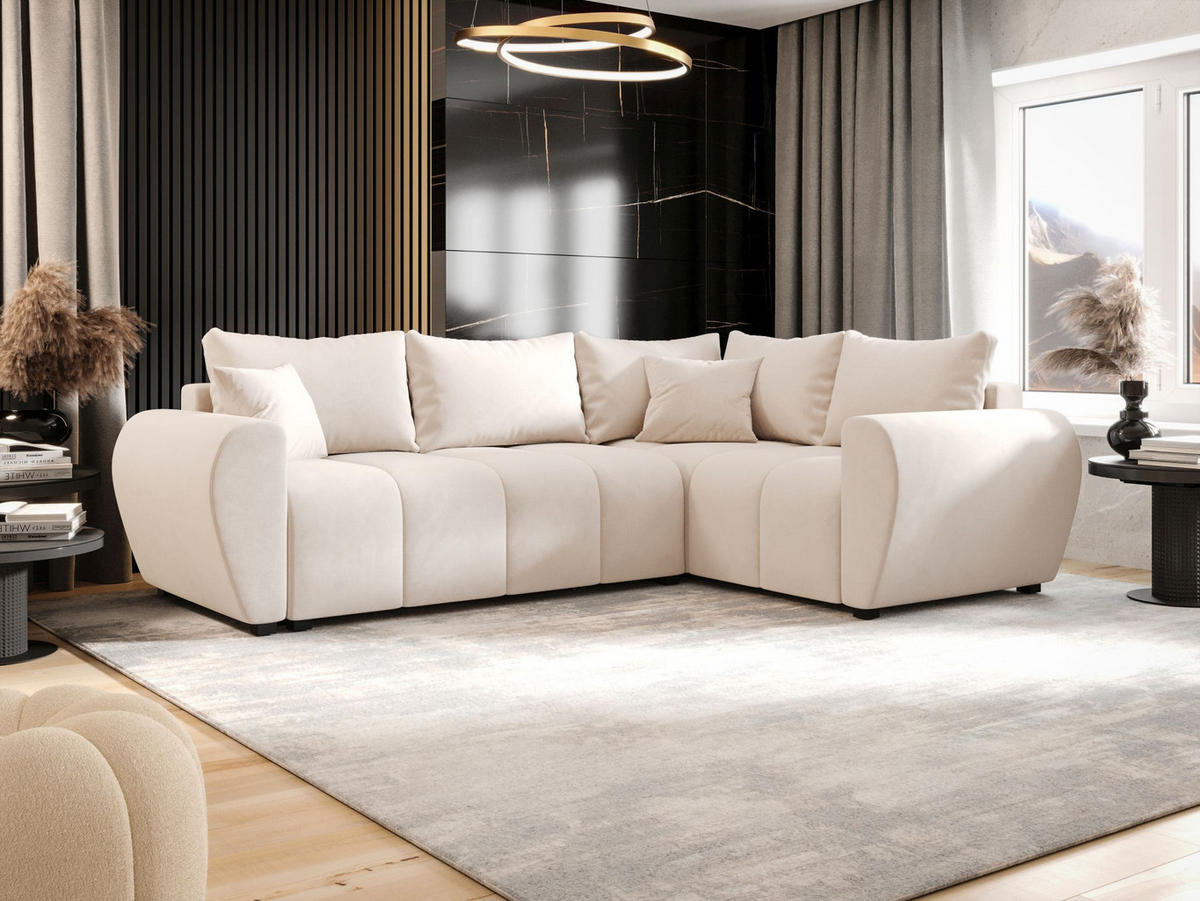 ECKSOFA MOLISA L Itaka 16 Rechts mit Schlaffunktion - Beige, Textil (245/145cm) - Bedante