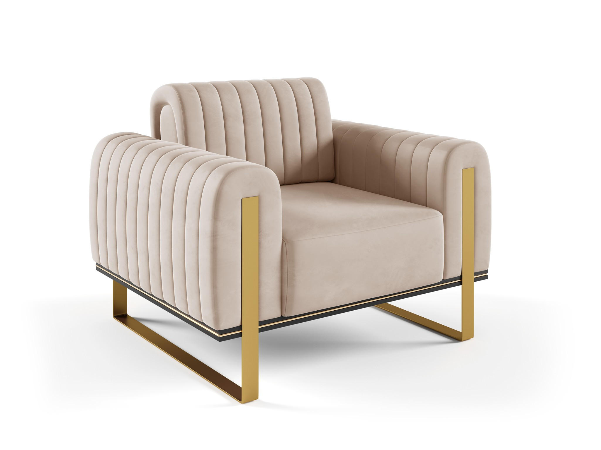 SESSEL Valerie - Beige, Holzwerkstoff/Textil (106/79/90cm) - Fun Möbel