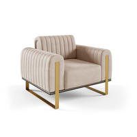 SESSEL Valerie - Beige, Holzwerkstoff/Textil (106/79/90cm) - Fun Möbel