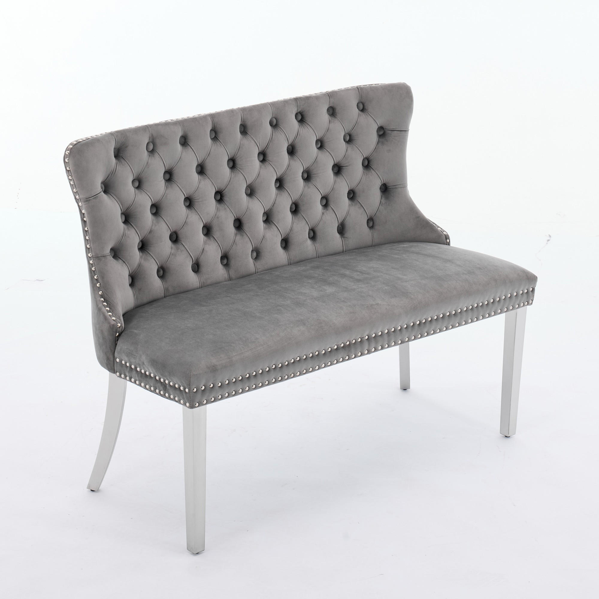 SITZBANK DE-36330 2-Sitzer mit silbernen Beinen Grau - Grau, Metall (116/89.5/58cm) - ComfortXL