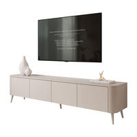 TV-SCHRANK CELESTE PUSH OPEN mit Beleuchtung auf Schräge Kaschmir Füßen - Kaschmir, Holzwerkstoff (200/46.5/40cm) - Lookway