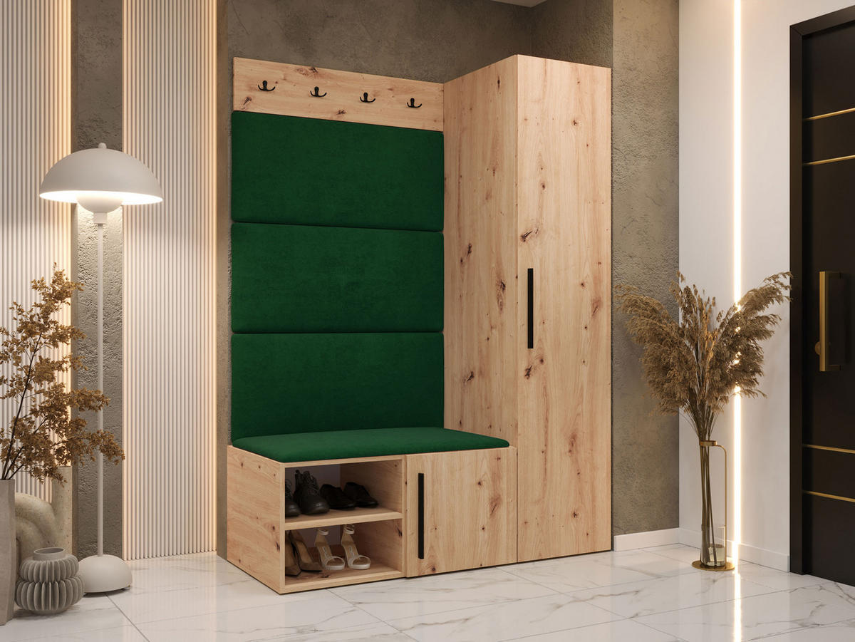 GARDEROBEN-SET Medi II - Schwarz/Eiche Artisan, Holzwerkstoff/Kunststoff (40/191/50cm) - MIRJAN24