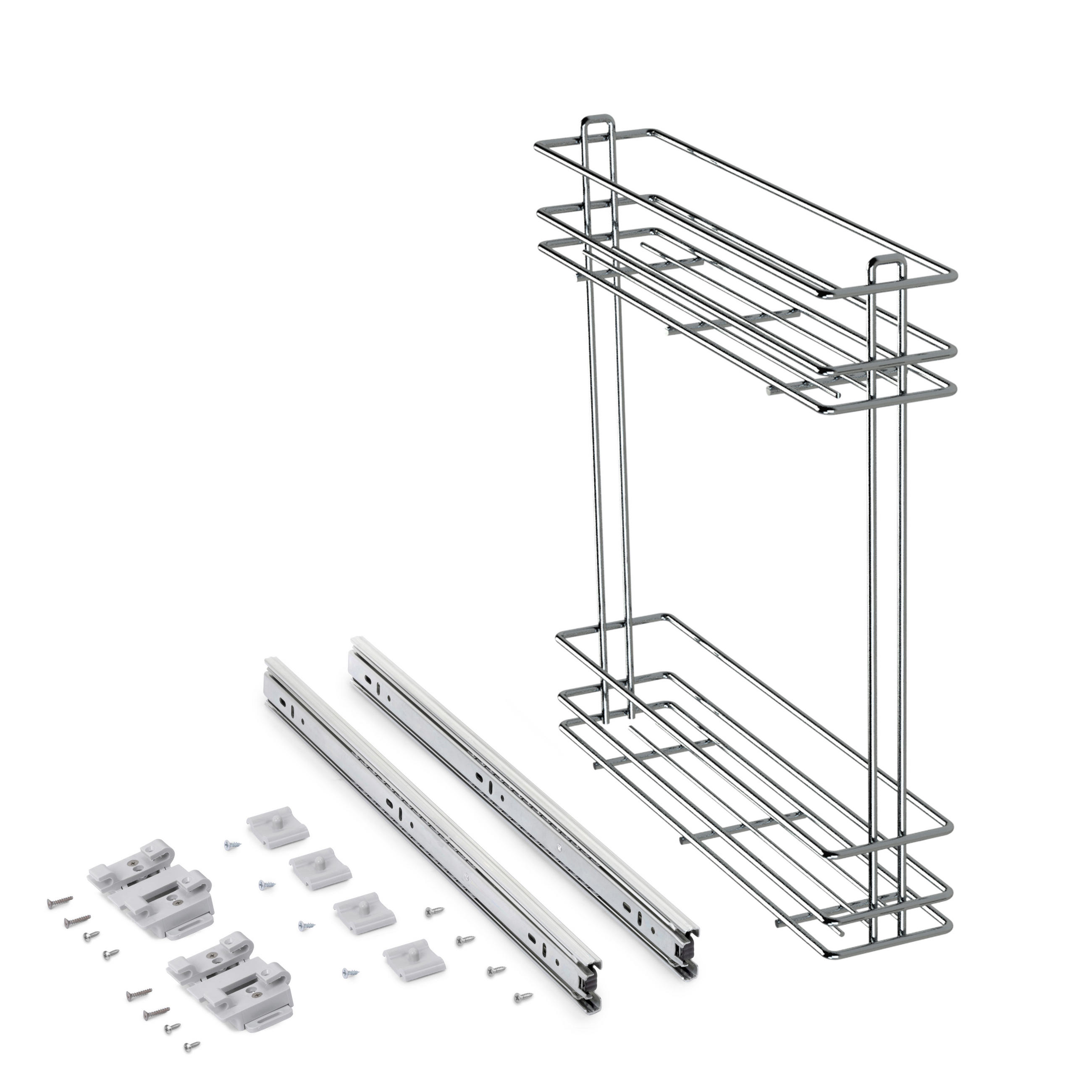FLASCHENREGAL SupraMax, ausziehbar, Modul 150mm, Stahl, verchromt - Chromfarben, Metall (11.6/47/47.2cm) - EMUCA