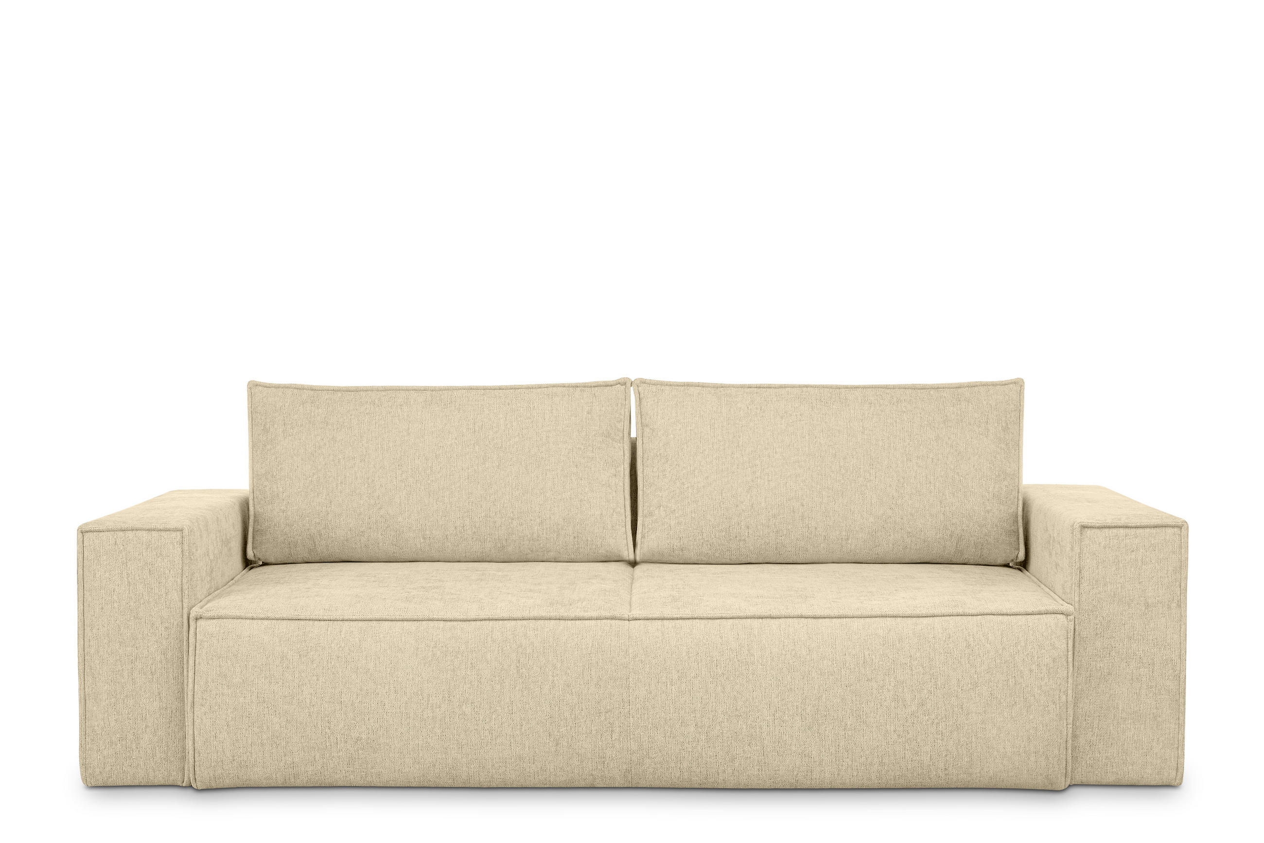 3-SITZER-SOFA NAPI II mit Schlaffunktion, dunkelcreme - Creme, Textil (244/89/101cm) - KONSIMO®