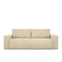 3-SITZER-SOFA NAPI II mit Schlaffunktion, dunkelcreme - Creme, Textil (244/89/101cm) - KONSIMO®