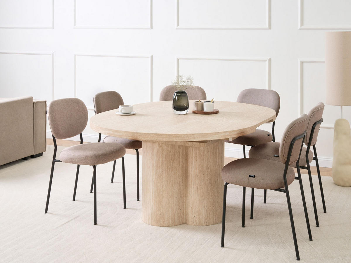 AUSZIEHBARER Braun Moraine - Braun, Holzwerkstoff (120/120/76cm) - Beliani
