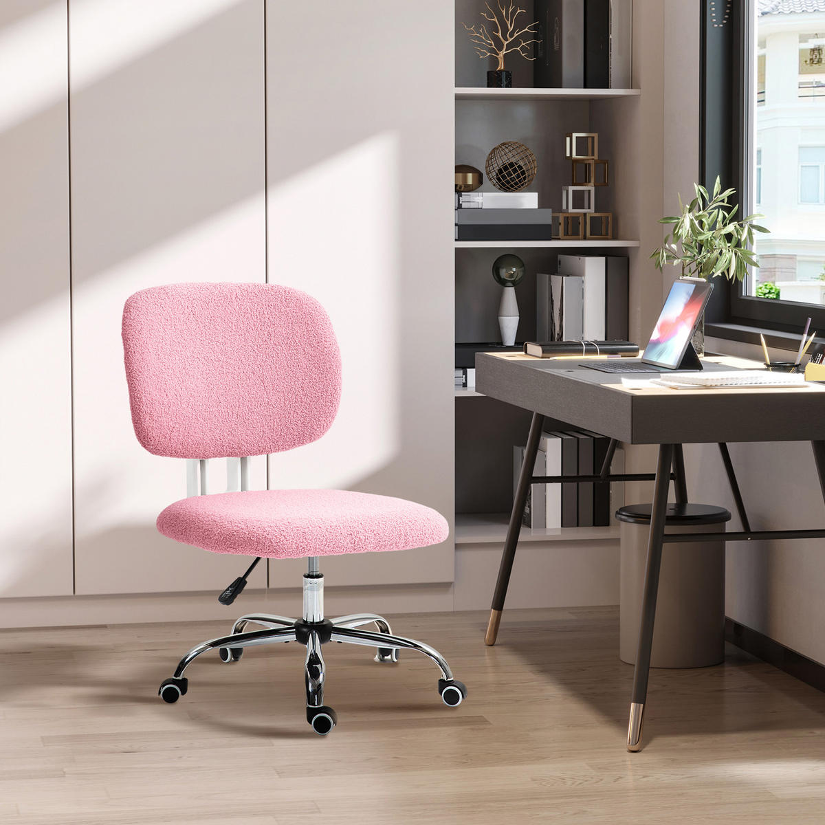 DREHSTUHL Schwarz, Mesh, Wippfunktion - Pink, Metall (53/90/48cm) - SHOPENTRA