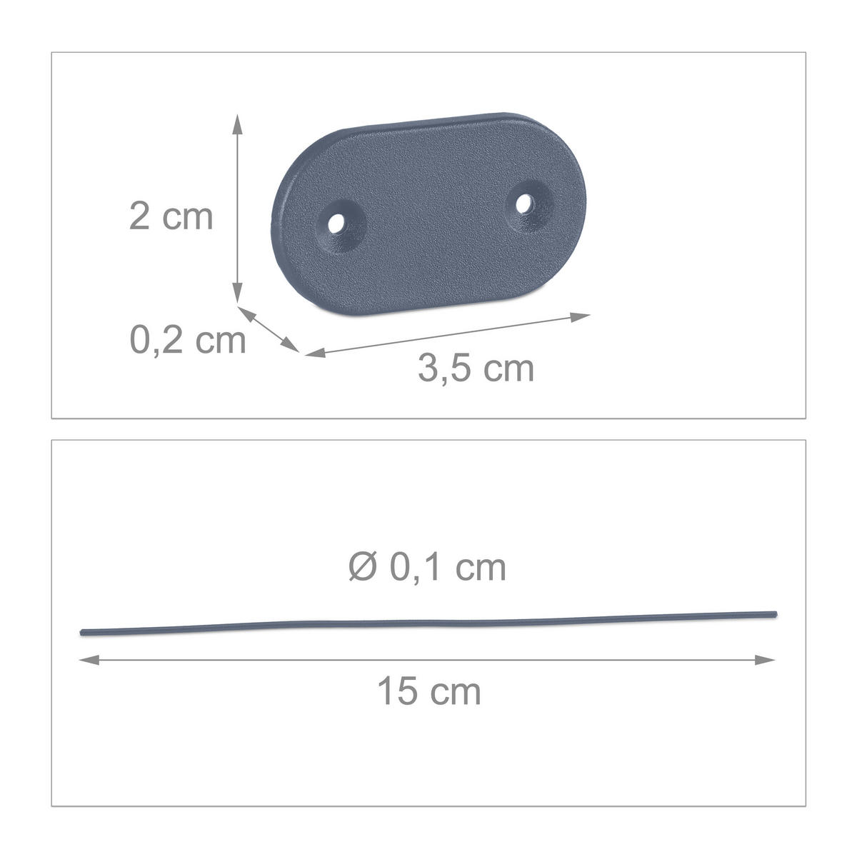 52DÍLNÝ nástavec pro ochranu soukromí - šedá, kov/plast (0.1/15cm) - Relaxdays