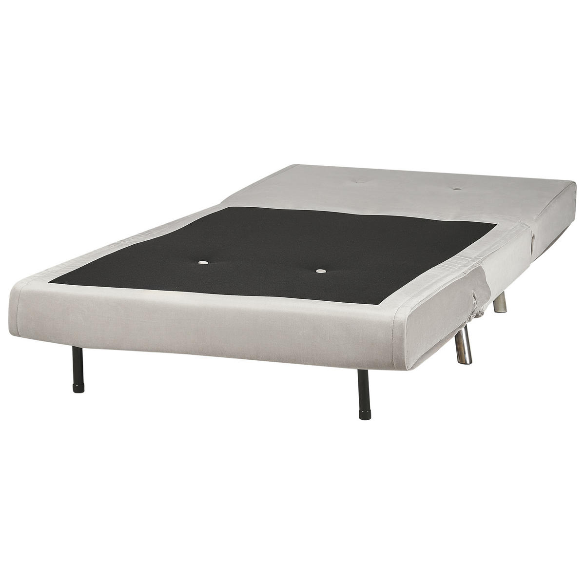 1-SITZER-SCHLAFSOFA Samtstoff Hellgrau Farris - Hellgrau, Textil (100/89/191cm) - Beliani