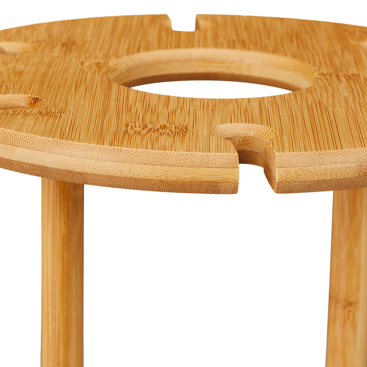 WEINGLASHALTER - Hellbraun, Holz (25/25/25cm) - Relaxdays