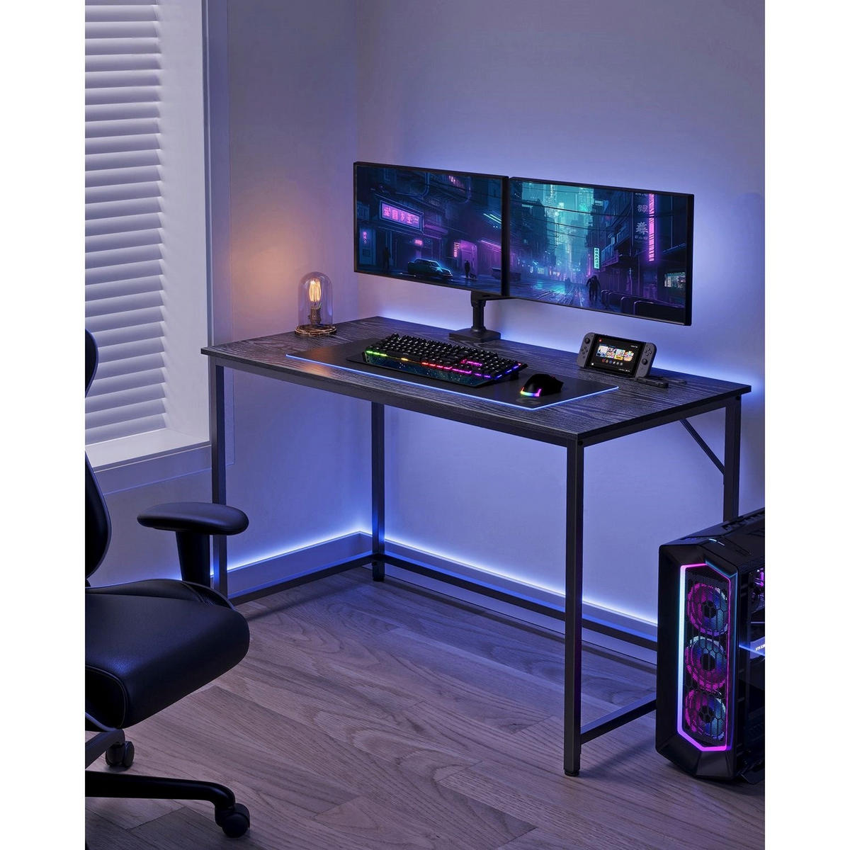 SCHREIBTISCH KUWAIT CITY - Schwarz, Holzwerkstoff (60/120/76cm) - Hansiro