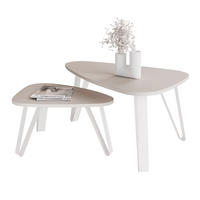 SATZTISCH NOA Stahlgestell, Freiform, Weiß / Kaschmir - Kaschmir/Weiß, Holzwerkstoff/Metall (94/60/42cm) - Idohome