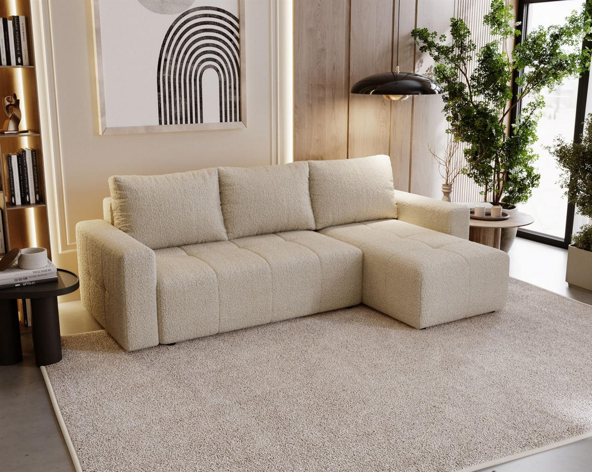 ECKSOFA Noha In Now Or Never - Beige, Holzwerkstoff/Textil (231/142cm) - Fun Möbel