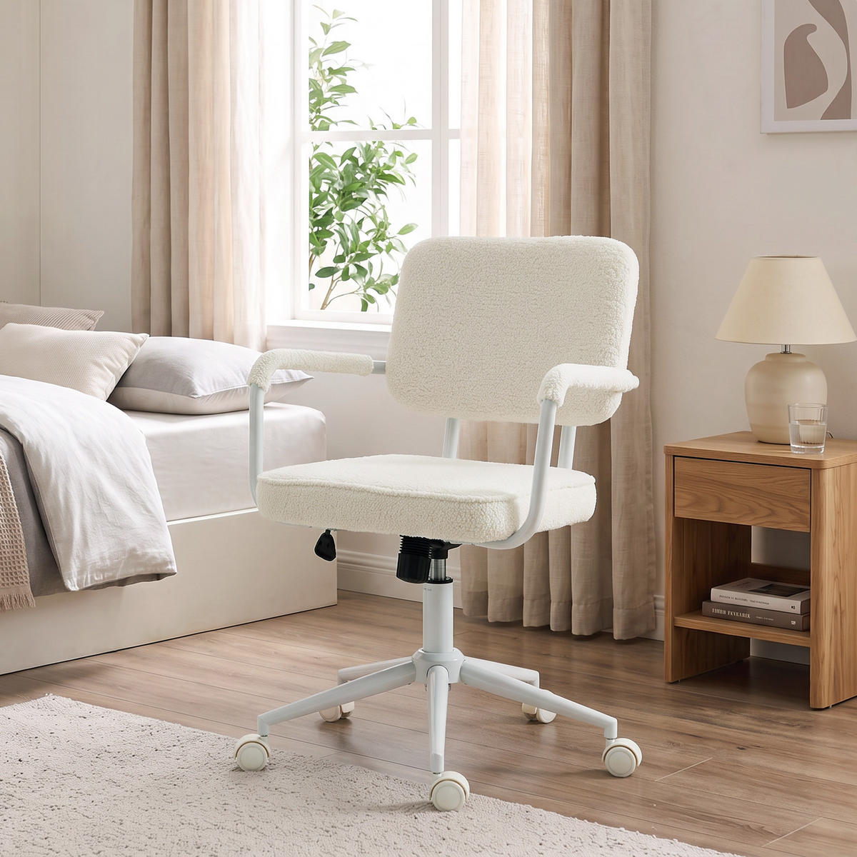 BÜROSTUHL Creme 62.0/58.0/93.0 cm - Creme, Textil (58/93/62cm)