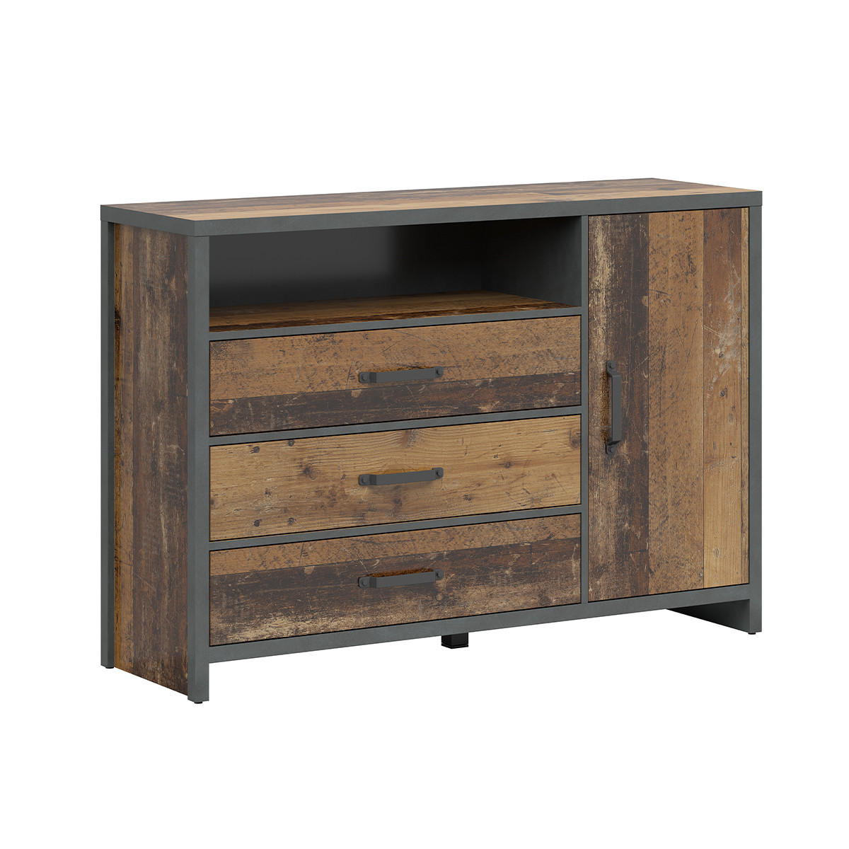 SIDEBOARD Paul Holz und Grau - Grau, Holzwerkstoff (131/91/40cm) - Petits-meubles