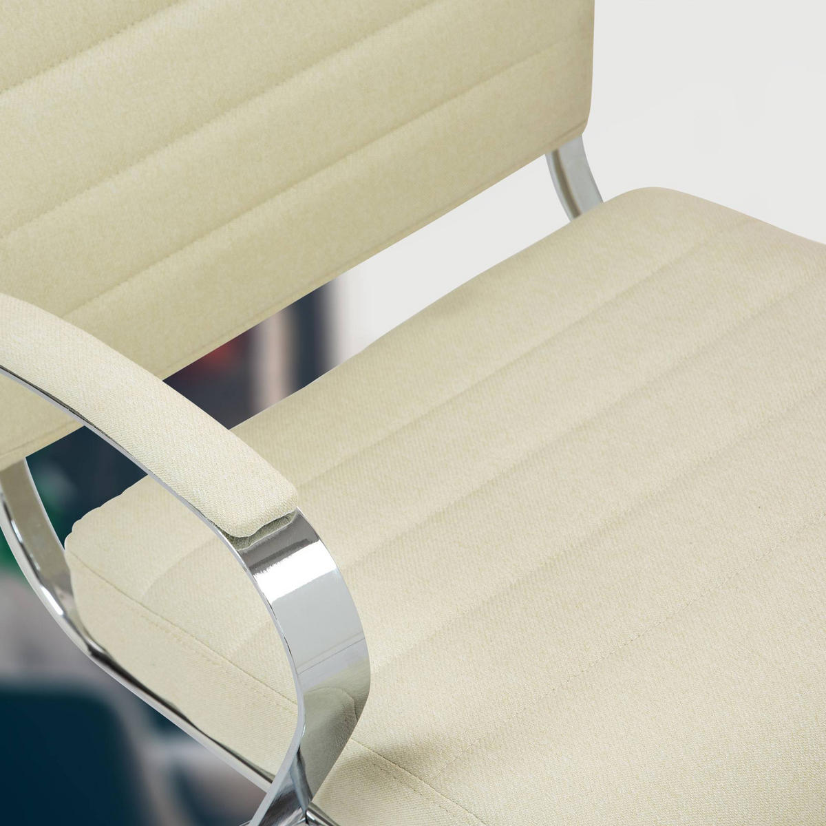 BÜROSTUHL Rynex Stoff creme - Chromfarben/Creme, Textil/Metall (57/100/62cm) - TPFLiving