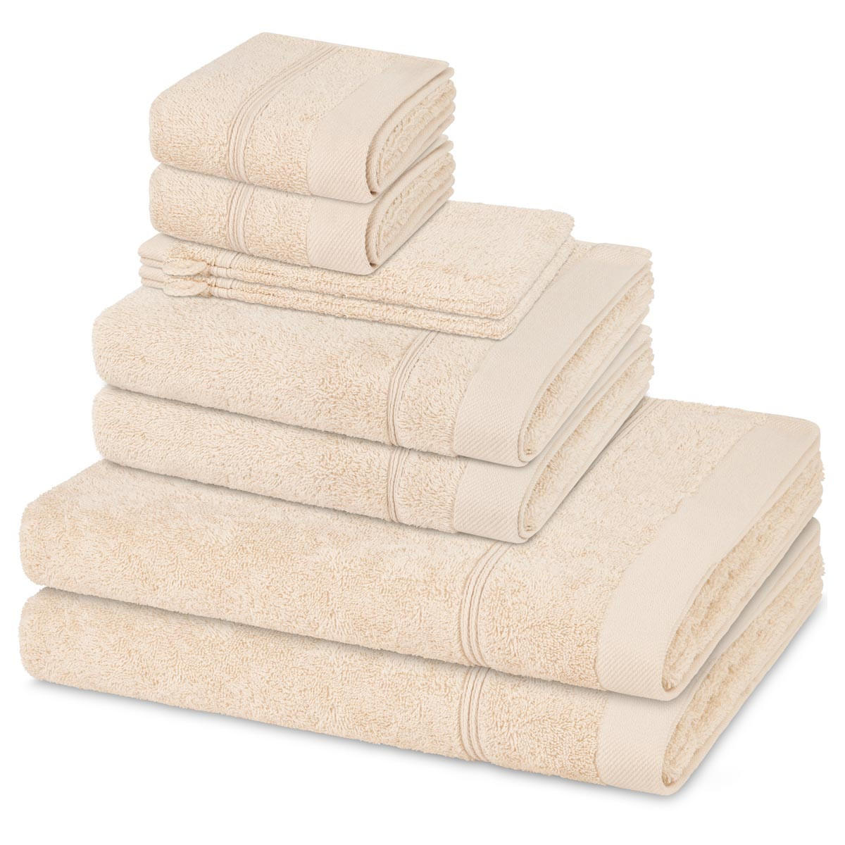 FROTTIERSET Rubin 8-teilig - Naturfarben, Textil (50/100cm) - Ross