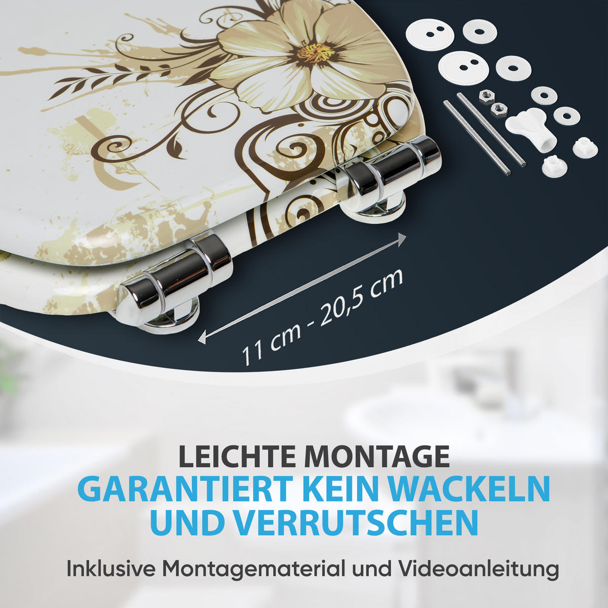 WC-SITZ mit Absenkautomatik Flower - Braun, Holzwerkstoff (38/6/47cm) - Sanilo