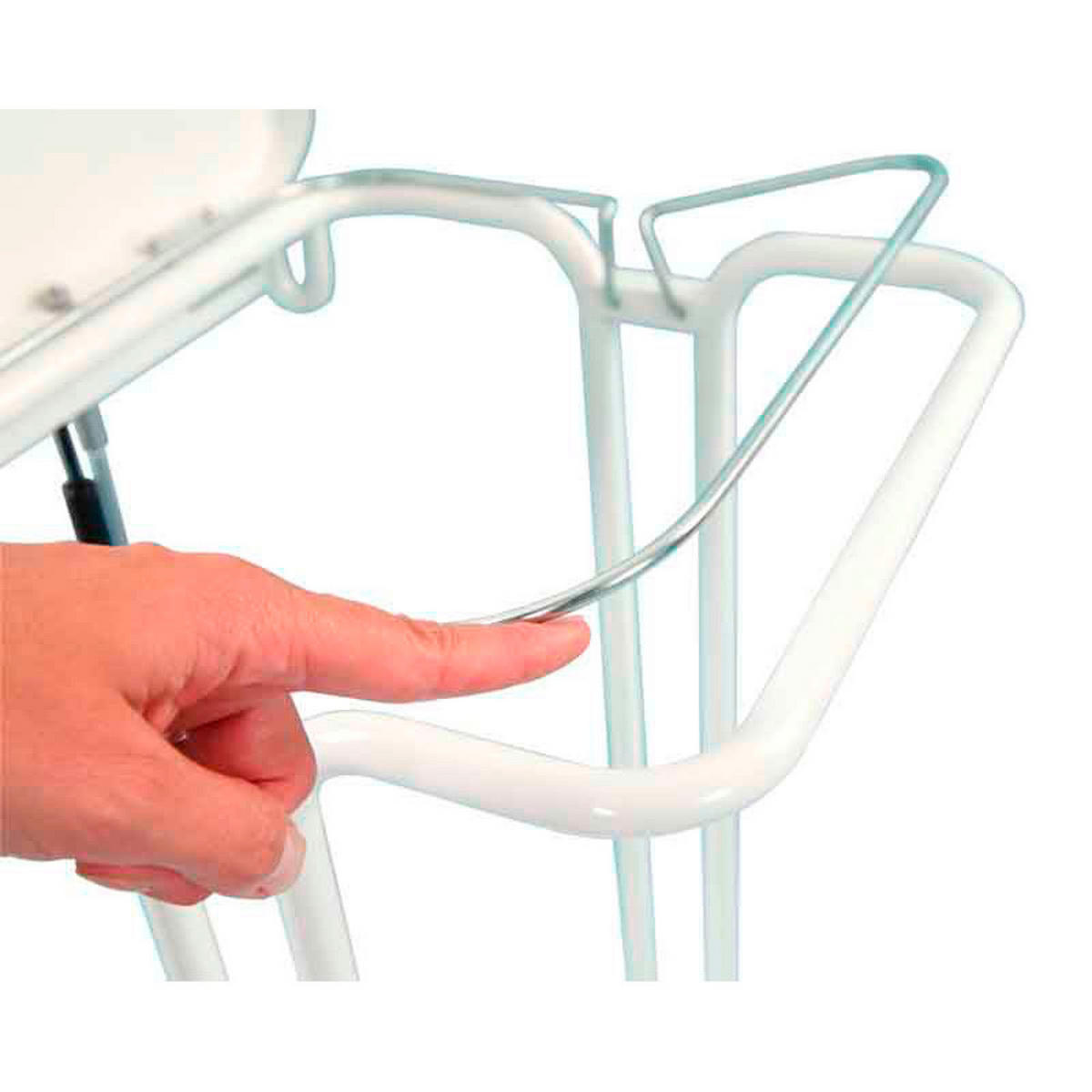 MÜLLEIMER Abfallsackständer Mit Deckel und Fußpedal 60 Liter 88 x 37 x 44 cm Weiß - Weiß, Metall (37/88/44cm) - PROREGAL