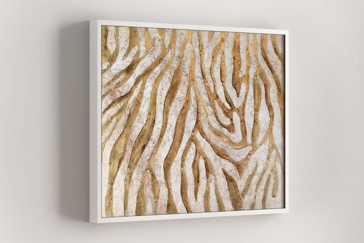 OLEJOMALBA 100/75 cm, Zvířata - zlatá, dřevo/textil (100/75cm) - KUNSTLOFT