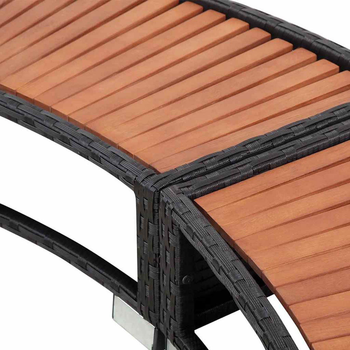 WHIRLPOOL-UMRANDUNG Schwarz Poly-Rattan - Schwarz, Kunststoff (283/283cm) - vidaXL
