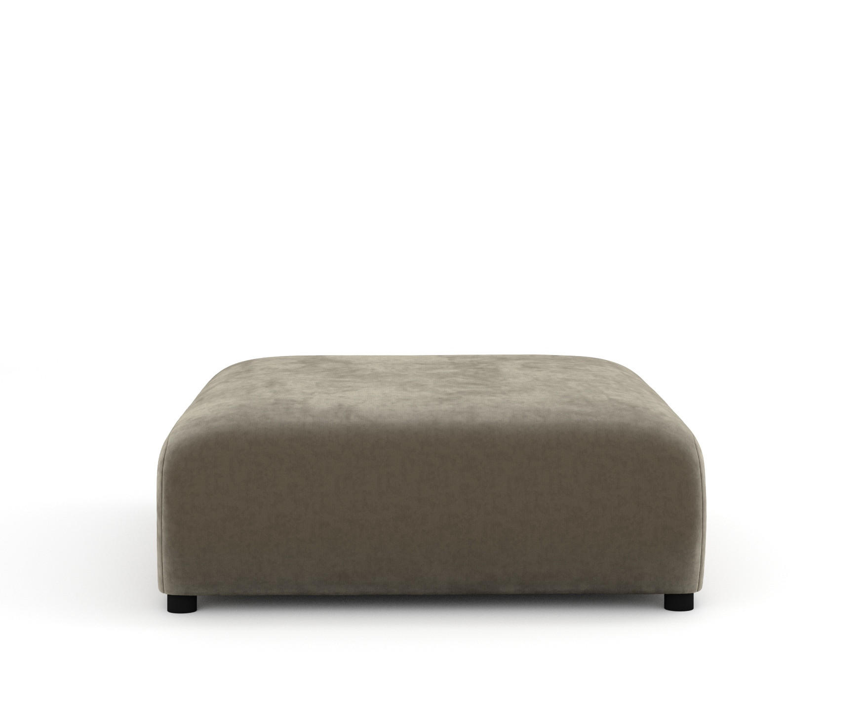 POUF L Zanzibar Taupe Samtstoff - Taupe/Schwarz, Holz/Holzwerkstoff (110/37/110cm) - Maison de Reve