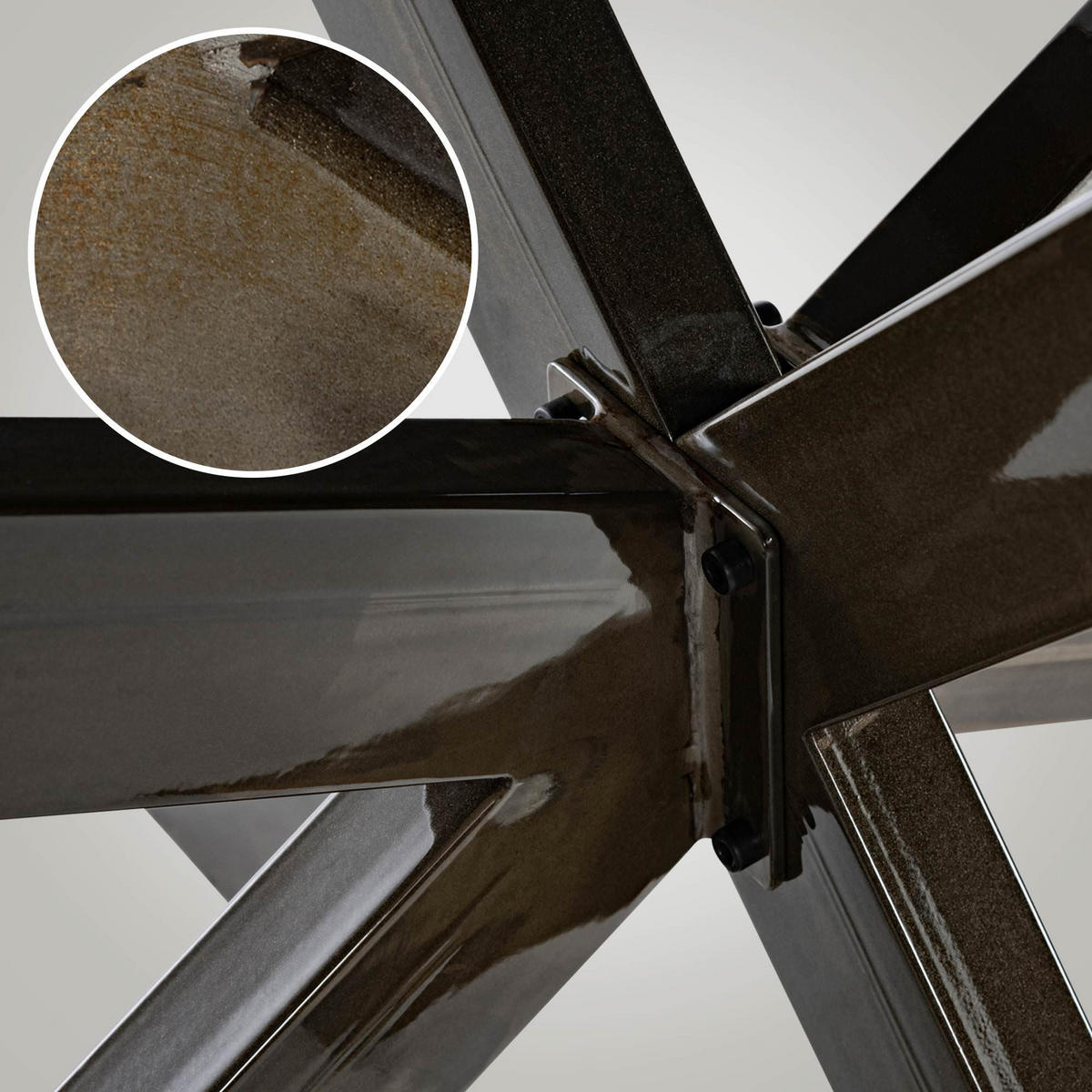 TISCHBEIN eckig 68/120/71 cm Metall industrial schwarz - Schwarz, Metall (68/71/120cm) - CLP