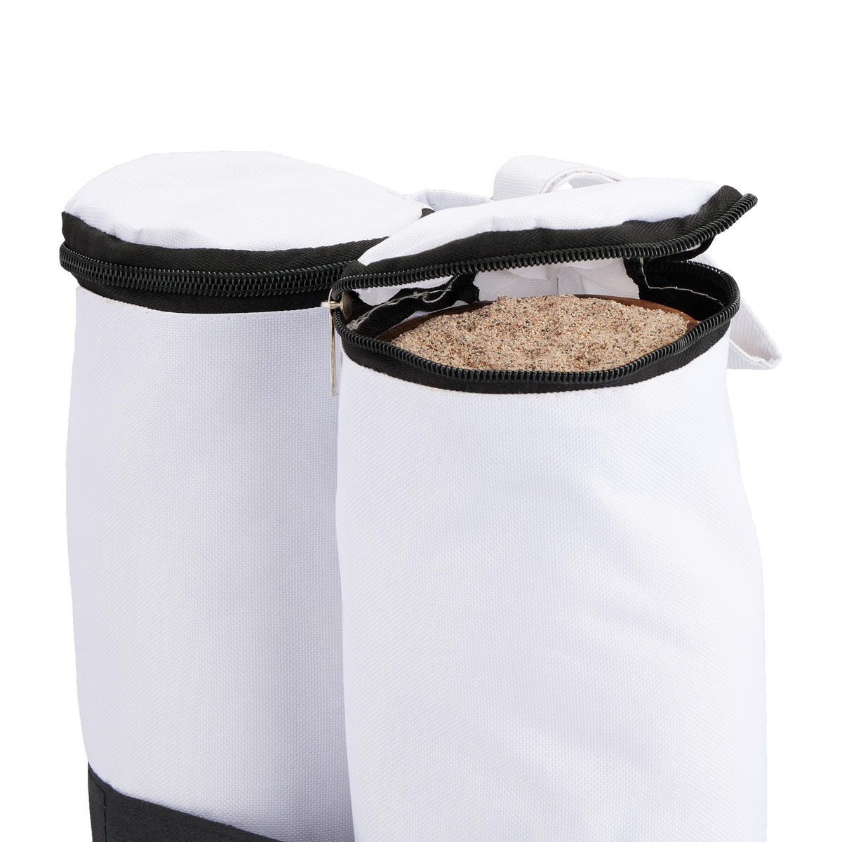4XPAVILLON-SANDSÄCKE - Weiß, Textil/Metall (42/40/1.5cm) - Relaxdays
