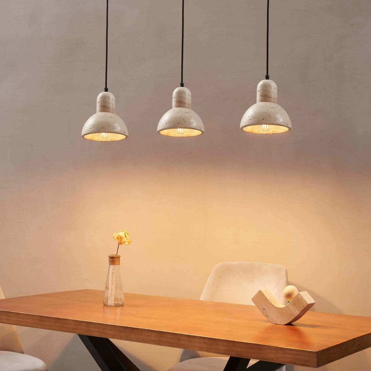 HÄNGELEUCHTE Lioren, Beige, 15cm - Beige, Stein (15/15/15cm) - KOSILUM