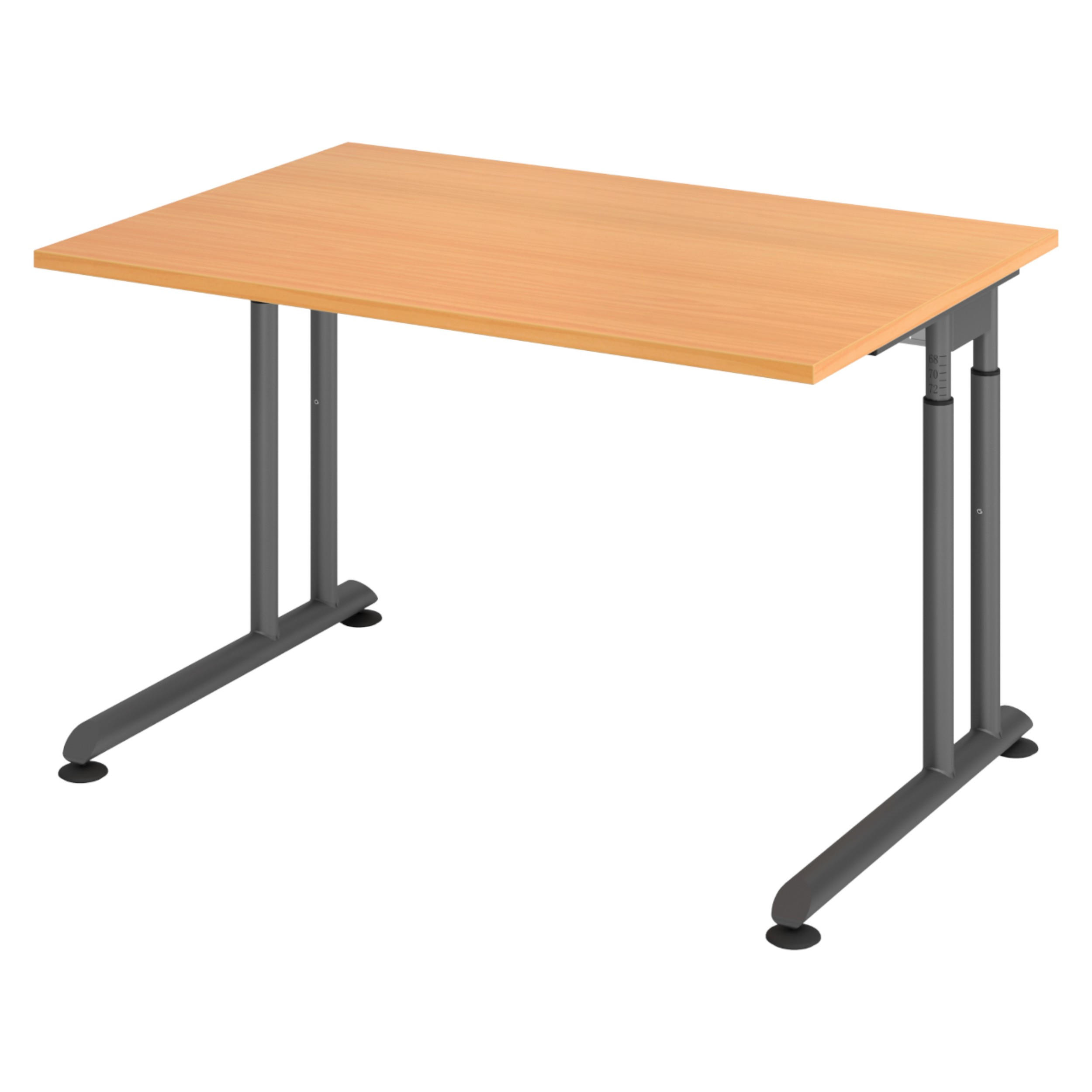 SCHREIBTISCH Serie-Z 80/120/74 cm in Buchefarben/Graphitfarben - Buchefarben/Graphitfarben, Holzwerkstoff (80/120/74cm) - bümö