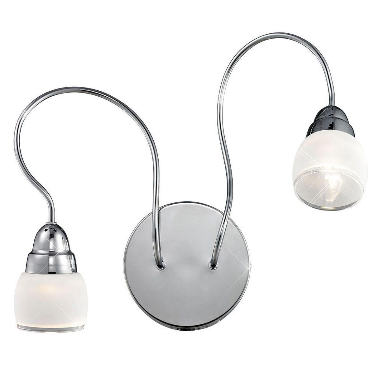 LED WANDLEUCHTE OHARA Metall Chrom - Silberfarben, Glas (35/30/12.5cm) - Esto