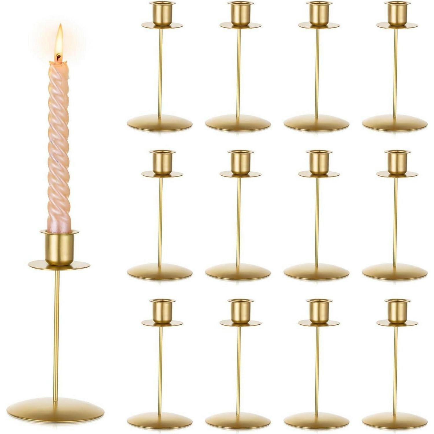 KERZENSTÄNDER 12-teiliges Set Gold 15 cm - Goldfarben, Metall (8/15/8cm)