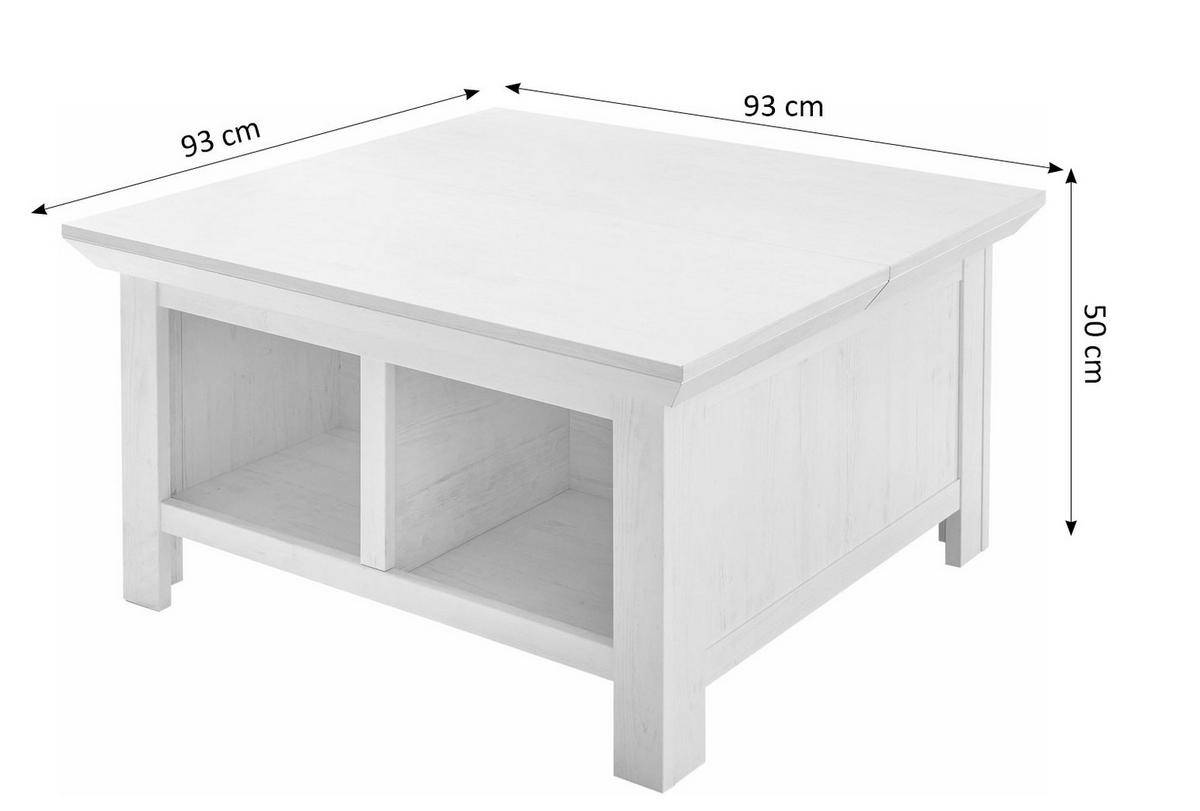 COUCHTISCH Westerland pinie weiß 93 / 93 / 50cm - Pinienfarben, Holz/Holzwerkstoff (93/93/50cm) - Feldmann-Wohnen