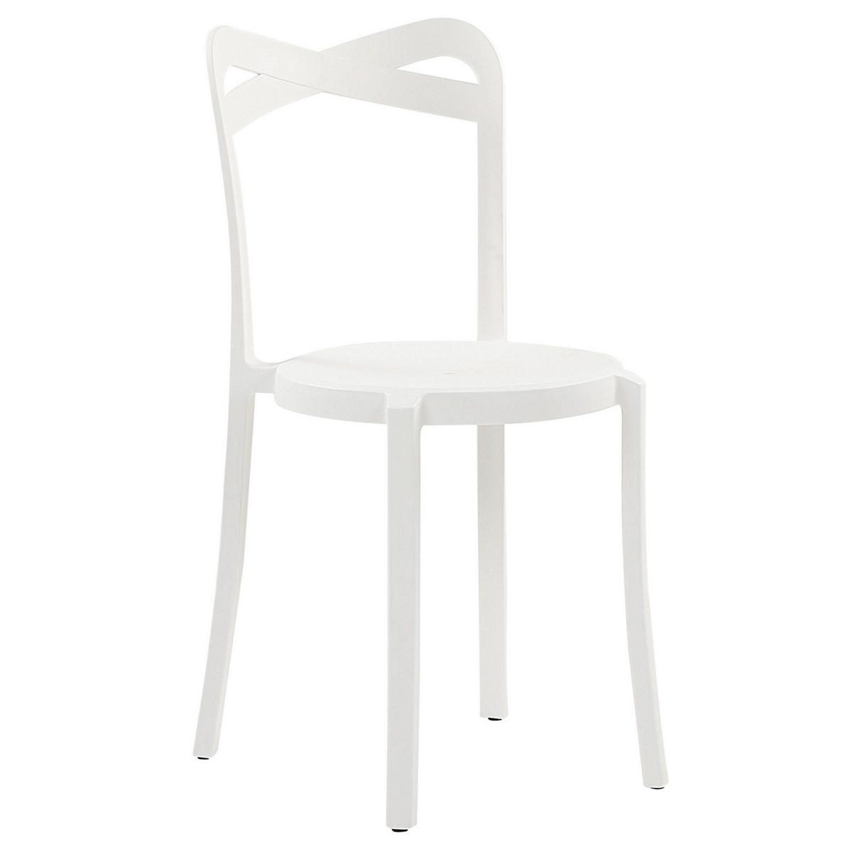 GARTENSTÜHLE 4er-Set Kunststoff weiß Camogli - Weiß, Kunststoff (38/80/40cm) - Beliani