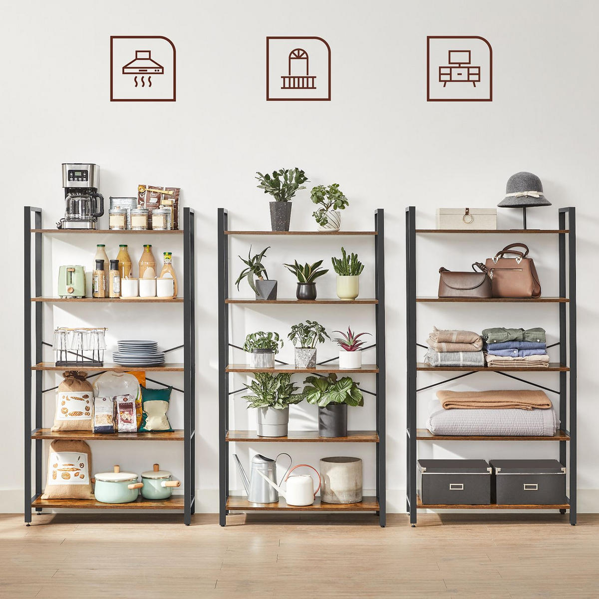 BÜCHERREGAL STANDREGAL - Braun, Holzwerkstoff (30/153/80cm) - Hansiro