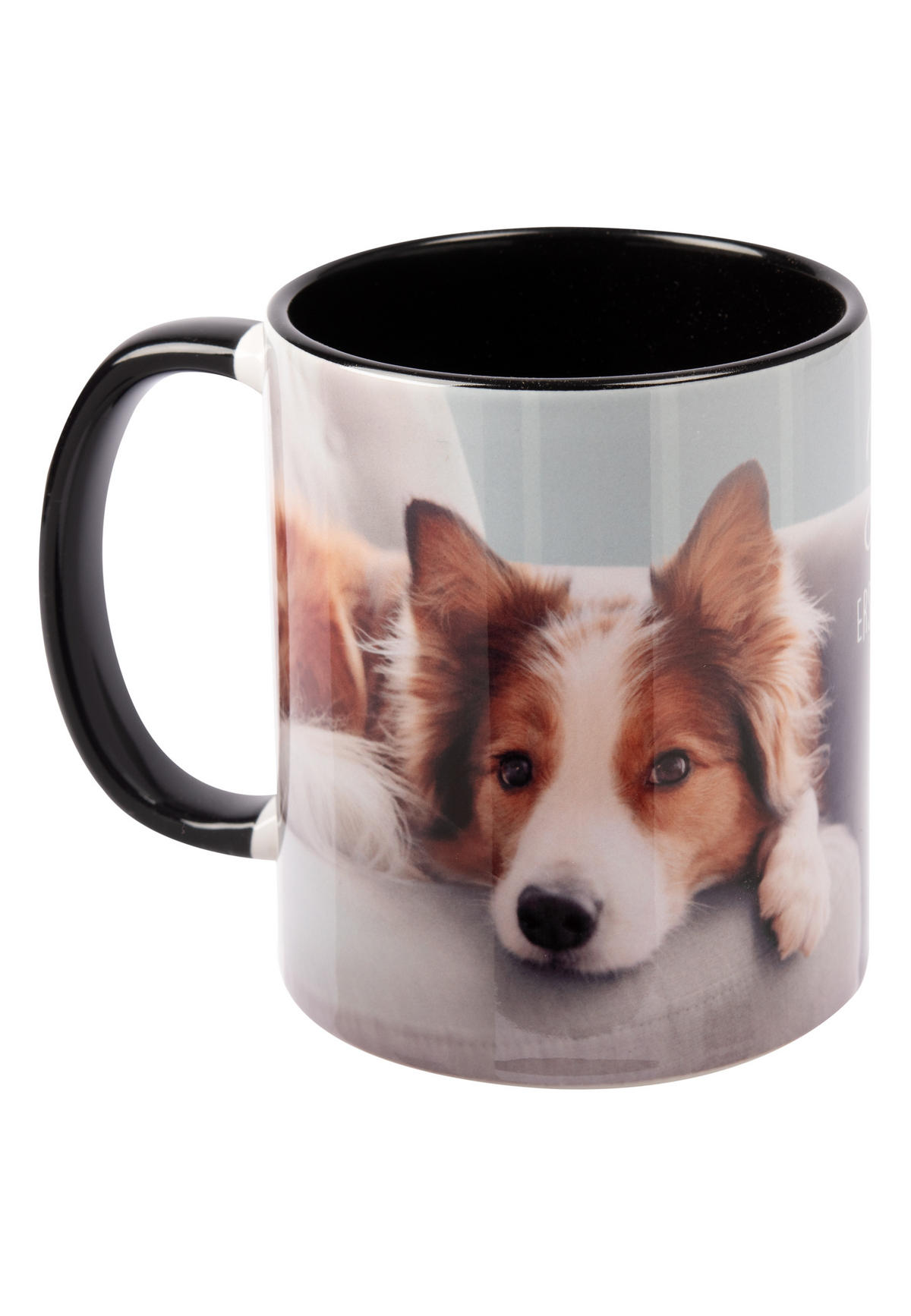 KAFFEEBECHER Hund Collie Erst klauen sie dein Herz Schwarz 320 ml - Schwarz, Keramik (0.32L) - United Labels