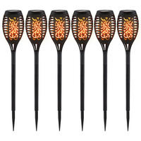 LED AUSSENLEUCHTE Solar Steckleuchte Schwarz 6er Set - Schwarz, Kunststoff (7.5/7.5/49.5cm) - Globo Lighting