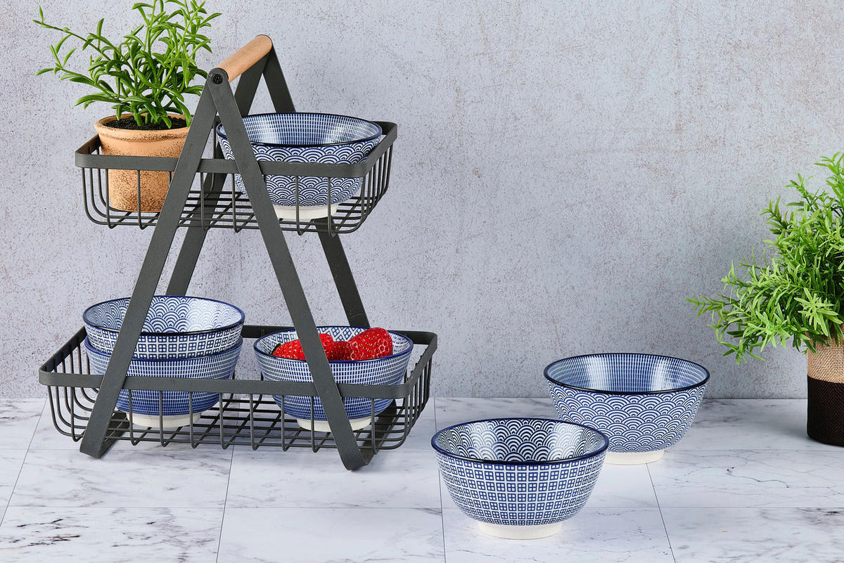 SCHALEN Pattern Ø12cm - 6er-Set - Dunkelblau - Blau, Keramik (12cm) - Björn