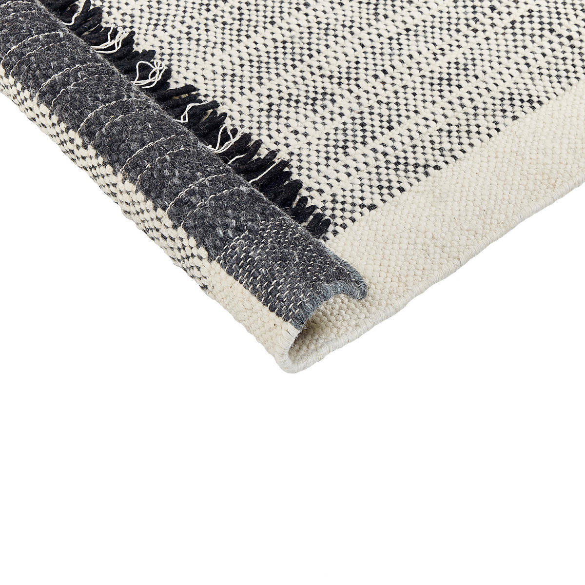 TEPPICH geflochten Ketenli 230/160 cm - Weiß, Textil (160/230cm) - Beliani