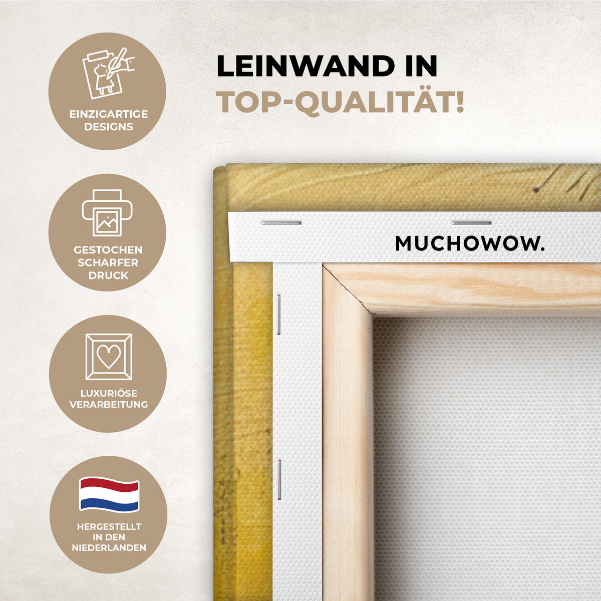 LEINWANDBILD Kunst - Abstrakt - Modern Deko Groß 90x140 cm - Gelb, Textil (90/140cm) - MuchoWow