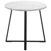 COUCHTISCH Silvia Weiß/Marmoroptik Rund - Weiß, Holzwerkstoff (45/45/45cm) - Bessagi Home