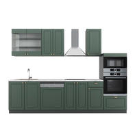 KUHINJSKI BLOK Fame-Line Zeleno-zlato Country House/Anthracite 300 cm z visoko omaro, DP Marmor - zelena/antracit, leseni material (300/153.6/60cm) - Vicco