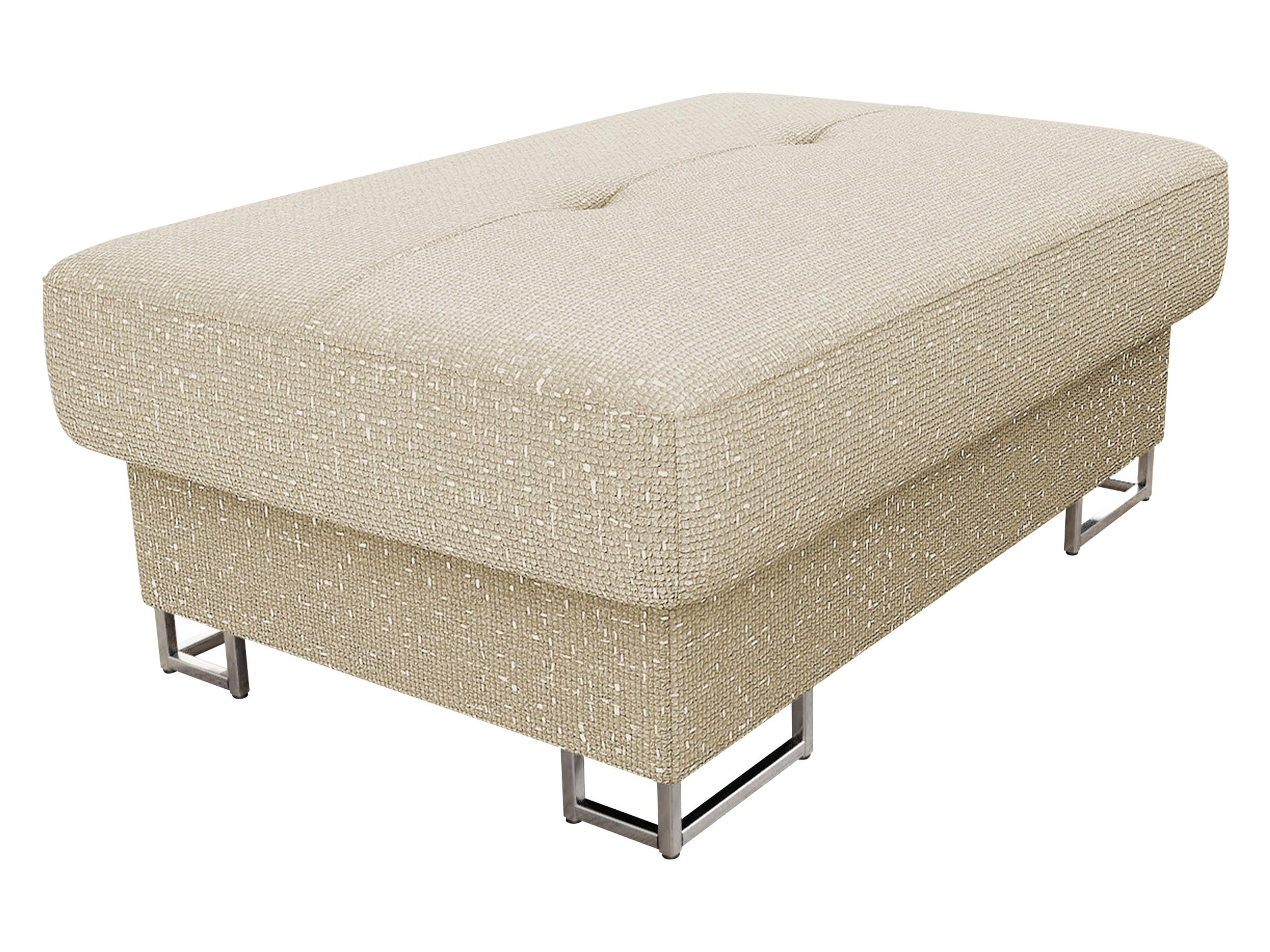 POLSTERHOCKER Cotere - Beige/Silberfarben, Holz/Metall (104/42/67cm) - MIRJAN24