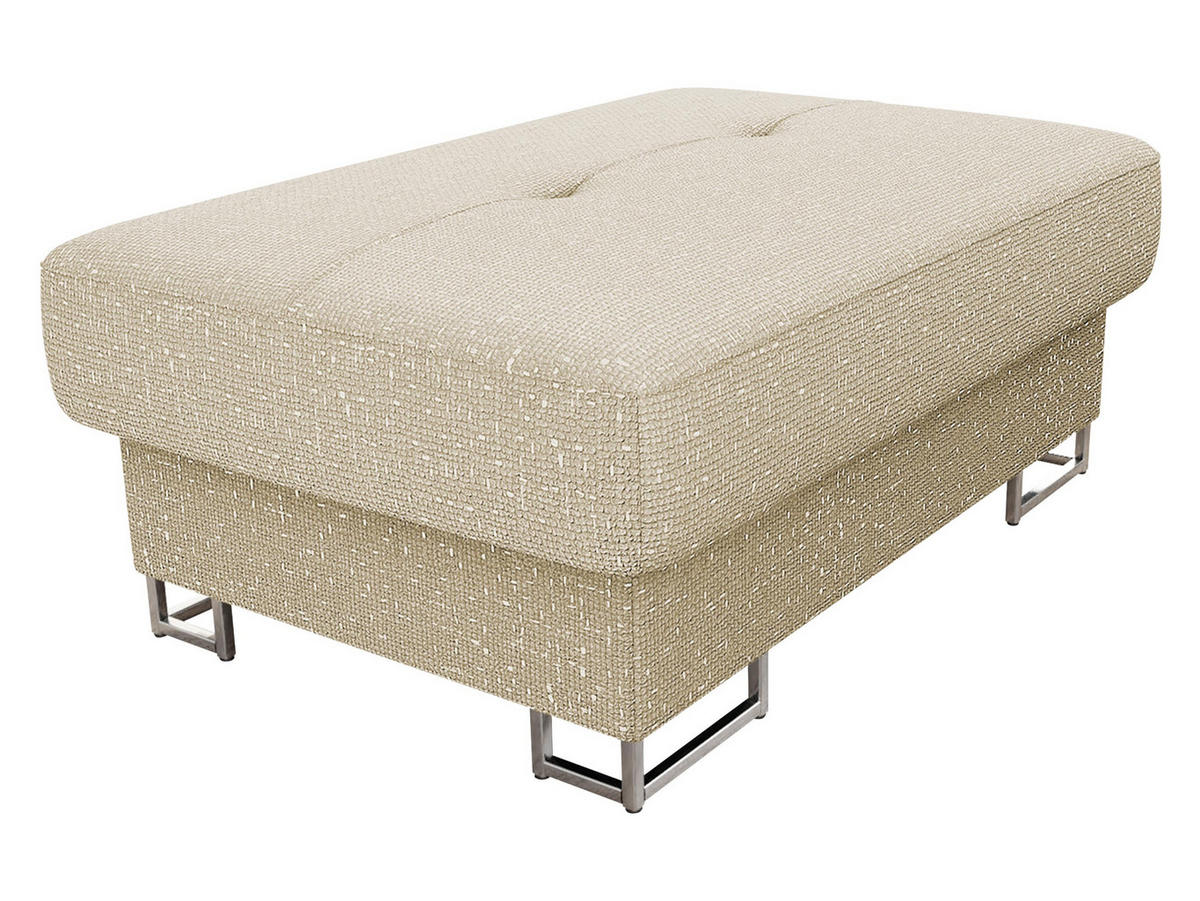POLSTERHOCKER Cotere - Beige/Silberfarben, Holz/Metall (104/42/67cm) - MIRJAN24