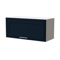 KLAPPHÄNGESCHRANK Salo W4B/80 Weiß / Indigo Matt 80 / 32,5 / 36cm - mit Blum Aventos Klappenbeschlag - Weiß/Dunkelblau, Holz/Holzwerkstoff (80/36/32.5cm) - Feldmann-Wohnen