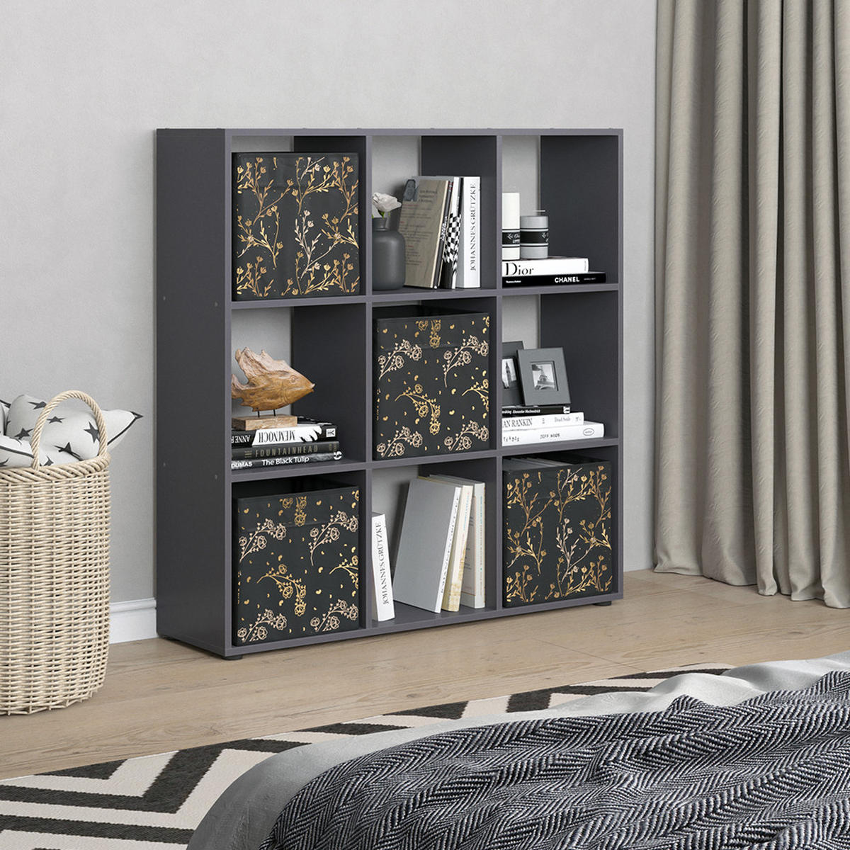 DĚLICÍ STĚNA Nove Černá - černá, kompozitní dřevo (104/108/29cm) - Vicco