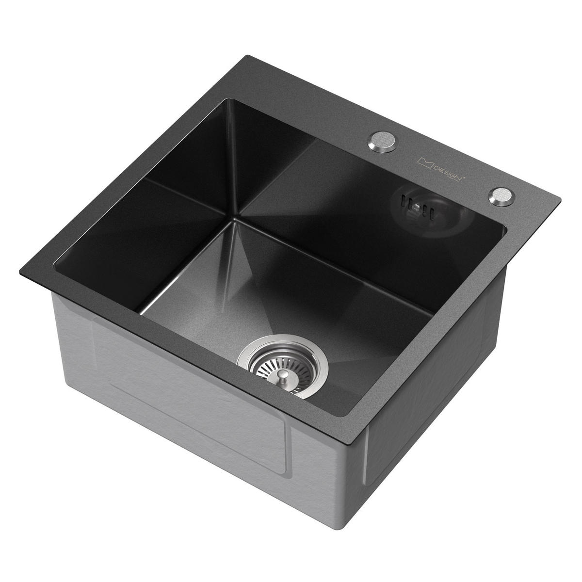 SPÜLBECKEN Edelstahl 45/45cm Anthrazit - Anthrazit, Metall (45/20/45cm) - ML-DESIGN