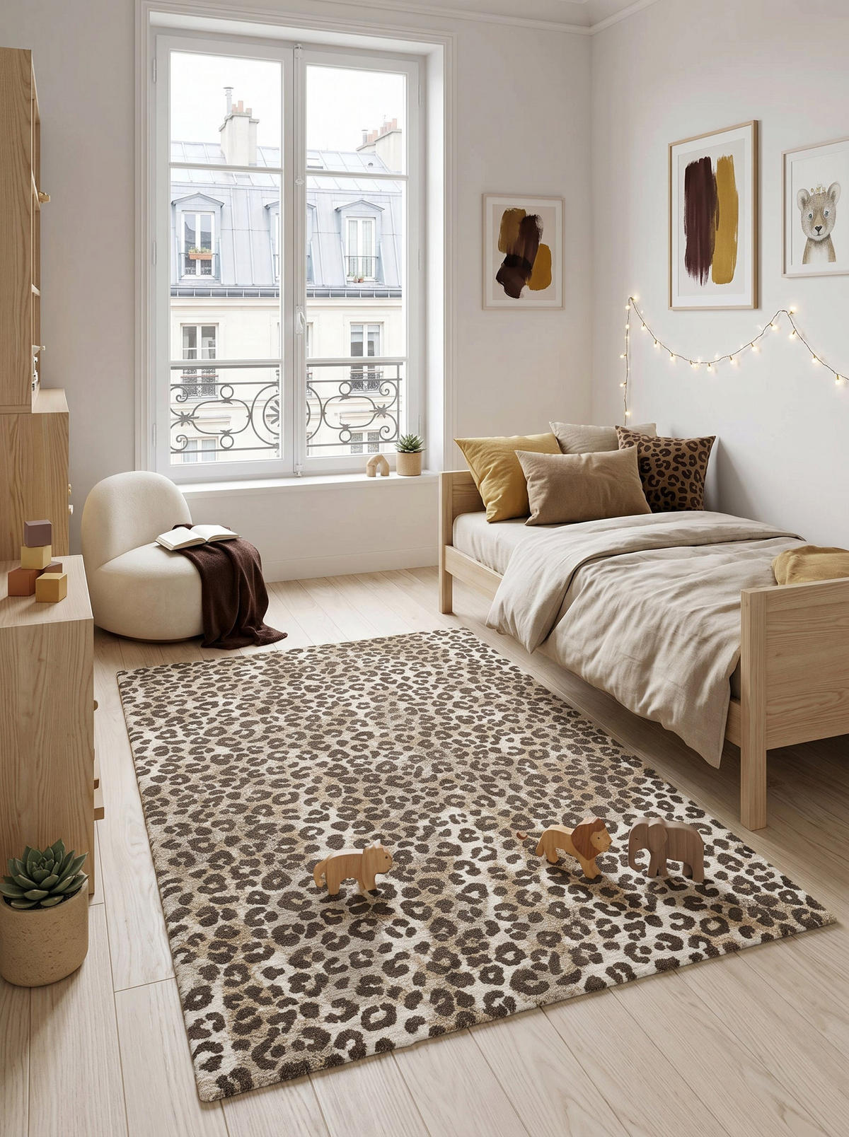 TEPPICH weich mit Leopardenmuster beige - Beige, Textil (120/170cm) - AFK Living