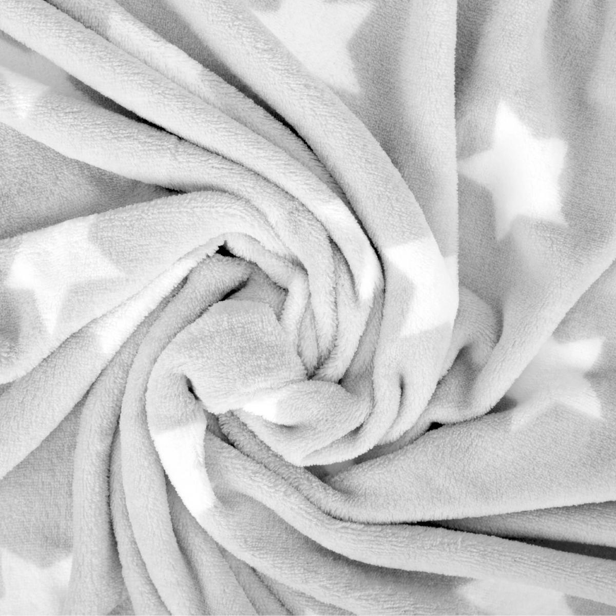 KUSCHELDECKE mit Sternen Hellgrau 180x220 cm - Hellgrau, Textil (220/180cm)